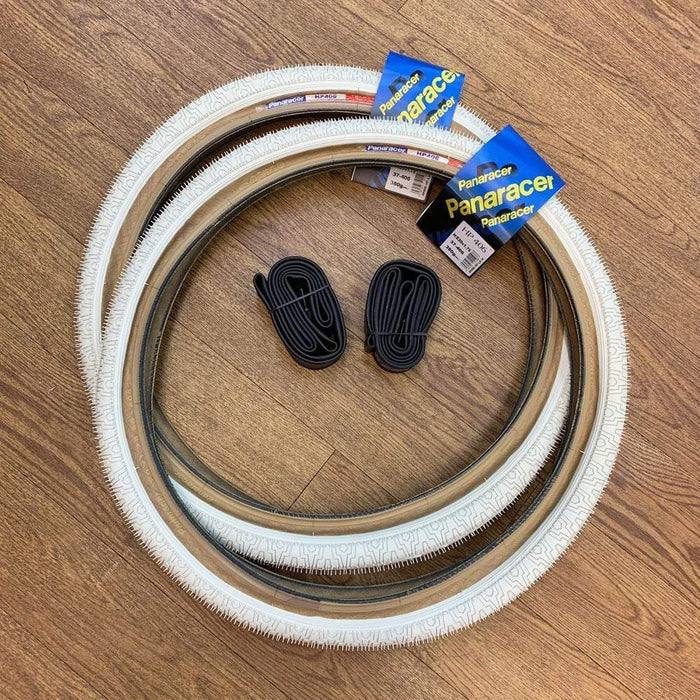 Panaracer Old School BMX White Panaracer HP406 Skinwall Freestyle Tyres Pair with Tubes
