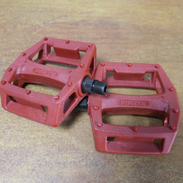 Pirate BMX Parts Red Pirate Ron Nylon Pedals