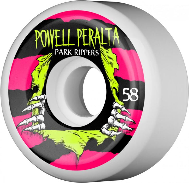 Powell Peralta Skateboards 58mm Powell Peralta Wheels Park Ripper 2 PF White 58mm Skateboard Wheels