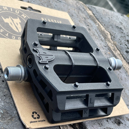 Premium BMX Parts Black Premium Sealed Slim Plastic Pedals