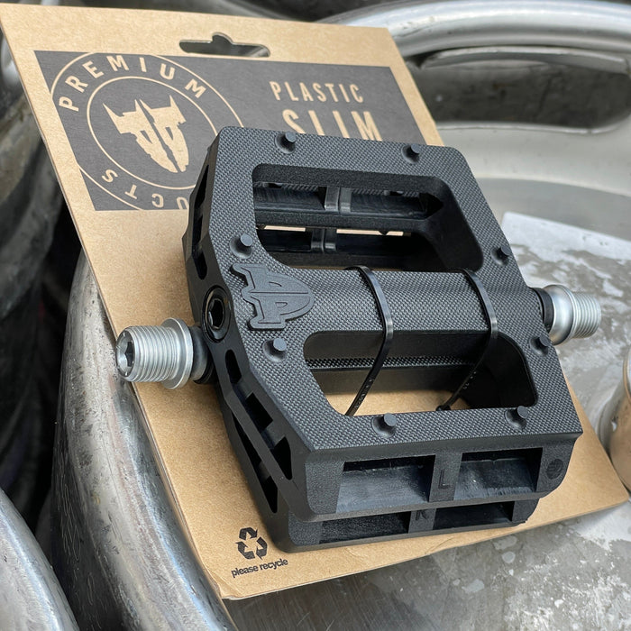 Premium BMX Parts Black Premium Sealed Slim Plastic Pedals