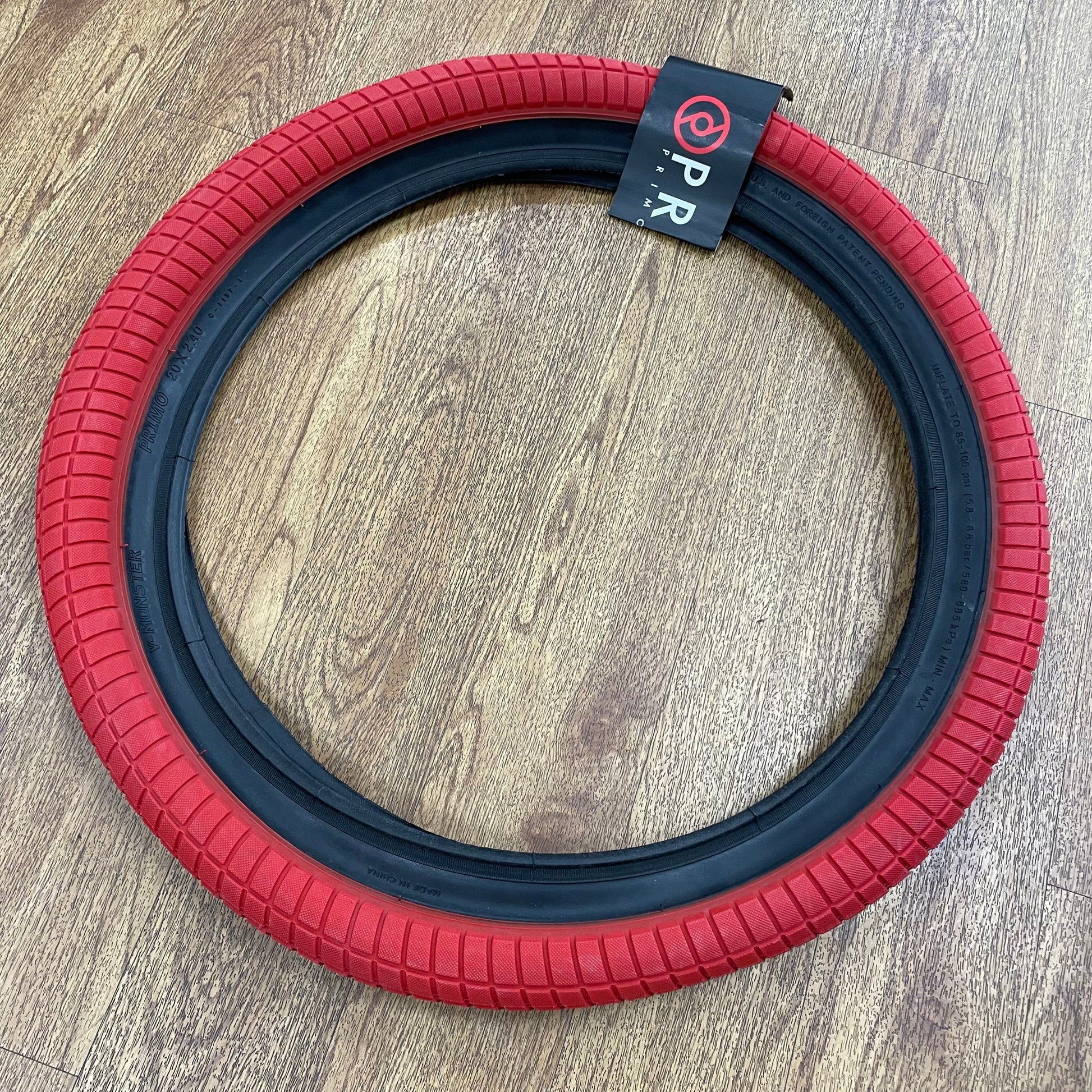 Primo BMX Parts Red/Black Primo V-Monster V2 2.4 Coloured Tyre