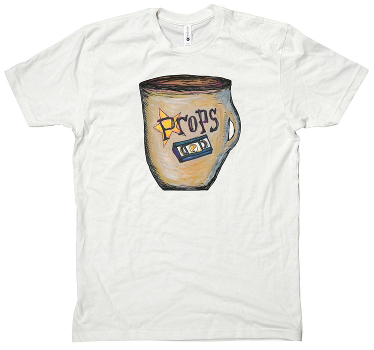 Props Clothing & Shoes White / Small Props Road Coffee and VHS Transfer T-shirt
