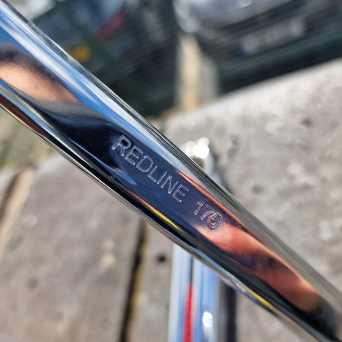 Redline Old School BMX Redline Flight Cranks Chrome with Bottom Bracket and Haro Pedals