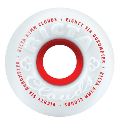 Ricta Clouds Ditch Formula Skateboard Wheels 86A White/Red