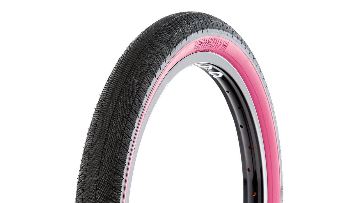 S&M Bikes 20" Speedball Tyre Black/Pink Sidewall