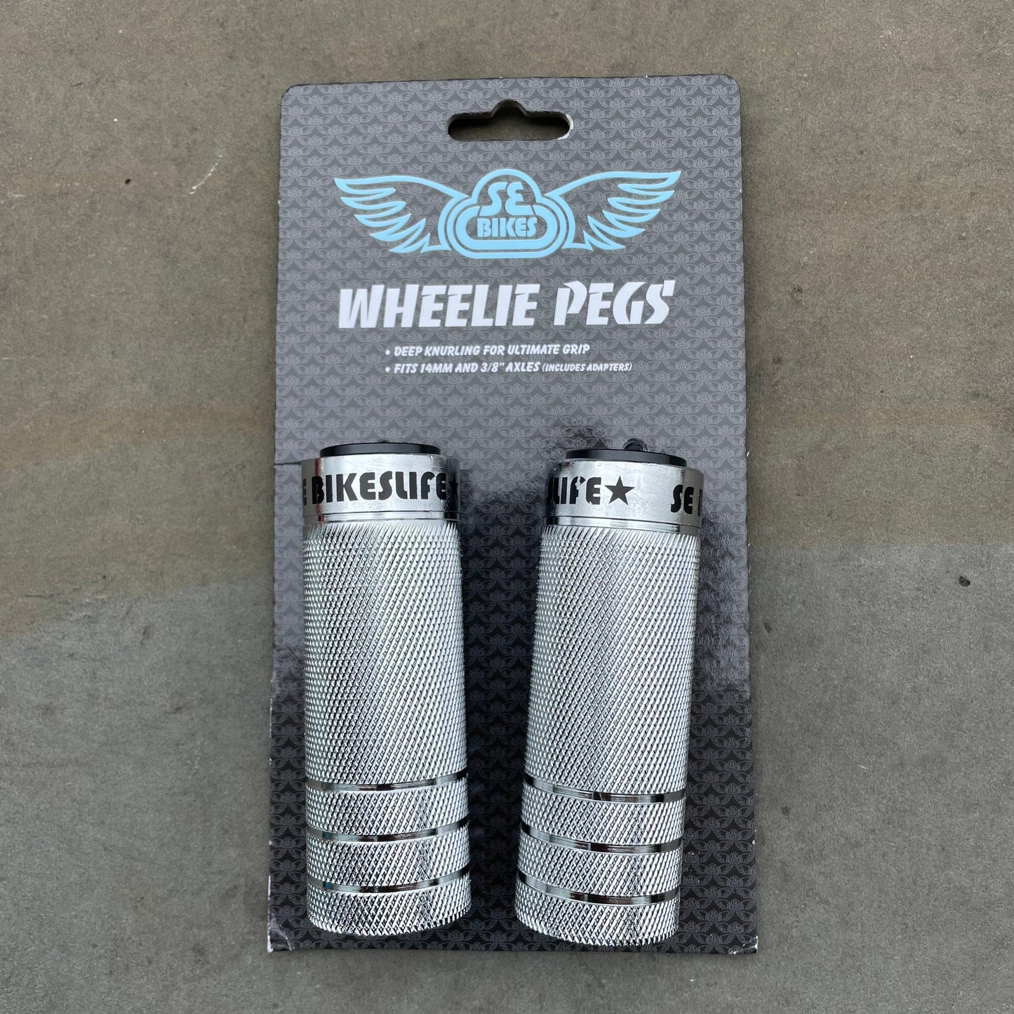 SE Bikes Wheelie Parts Silver SE Bikes Steel Wheelie Pegs