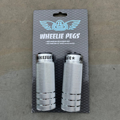 SE Bikes Wheelie Parts Silver SE Bikes Steel Wheelie Pegs