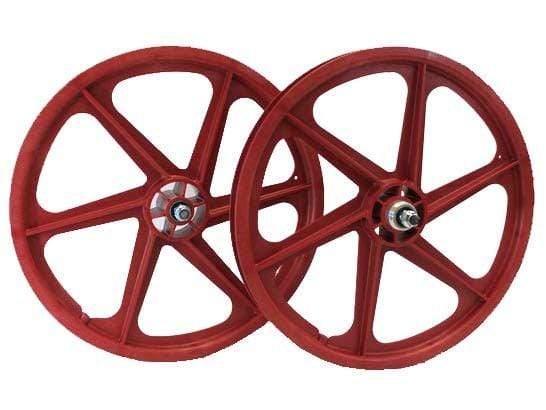 Skyway Old School BMX Red Skyway 6 Spoke Tuff Wheels 20 Inch Pair Front and Rear