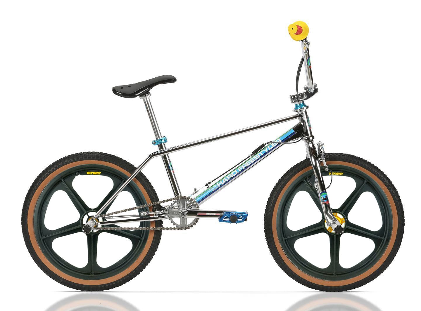 Skyway Old School BMX Skyway Graphite Tuff II 9T Gold Alloy Flange Wheels 20 Inch Pair