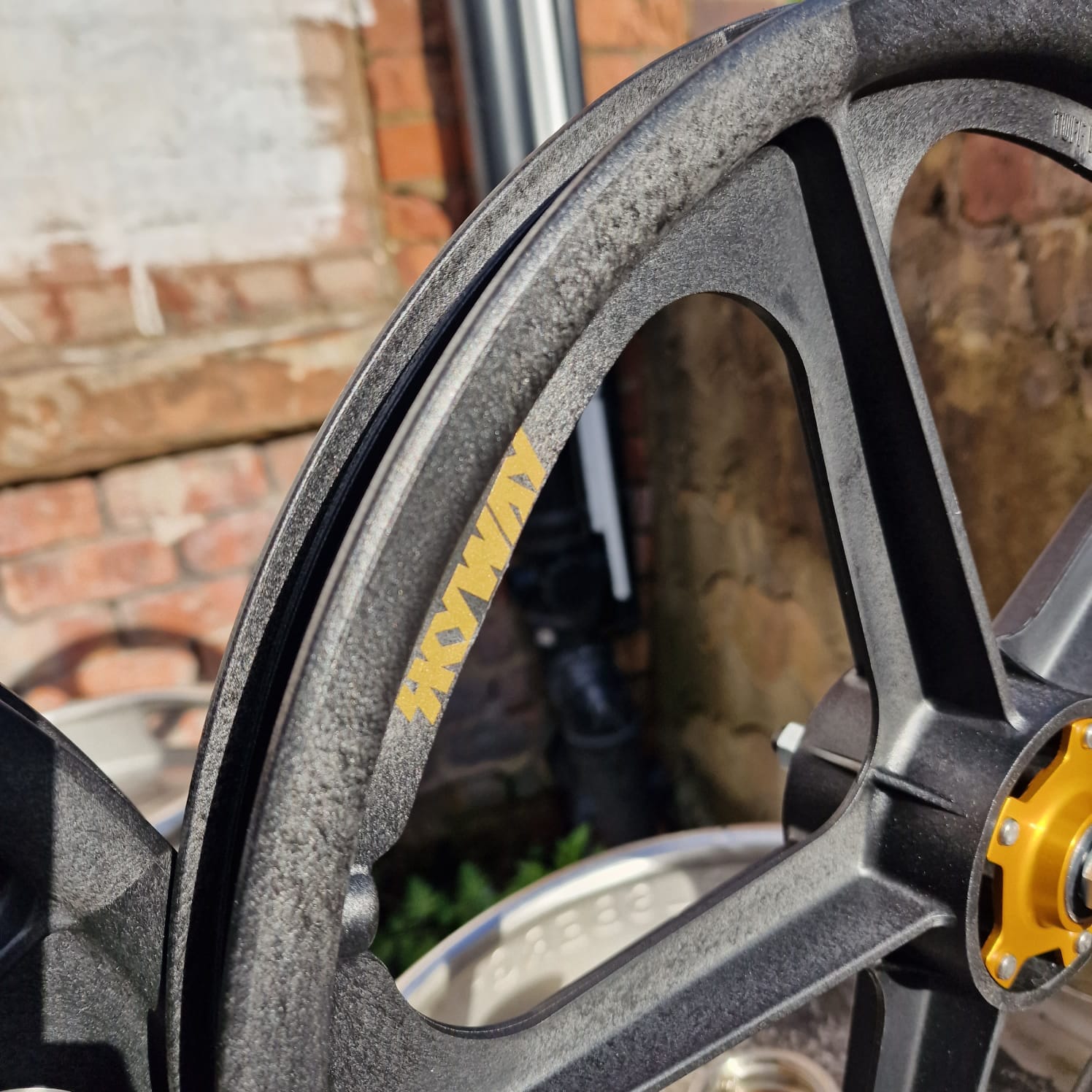 Skyway Old School BMX Skyway Graphite Tuff II 9T Gold Alloy Flange Wheels 20 Inch Pair