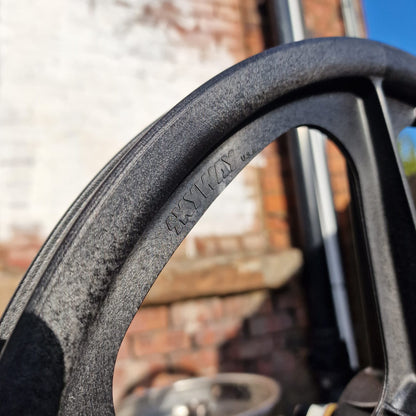 Skyway Old School BMX Skyway Graphite Tuff II 9T Gold Alloy Flange Wheels 20 Inch Pair