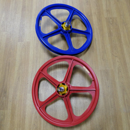 Skyway Old School BMX Skyway Tuff II Mag Gold Alloy Flange Wheels 20 Inch Pair Front and Rear