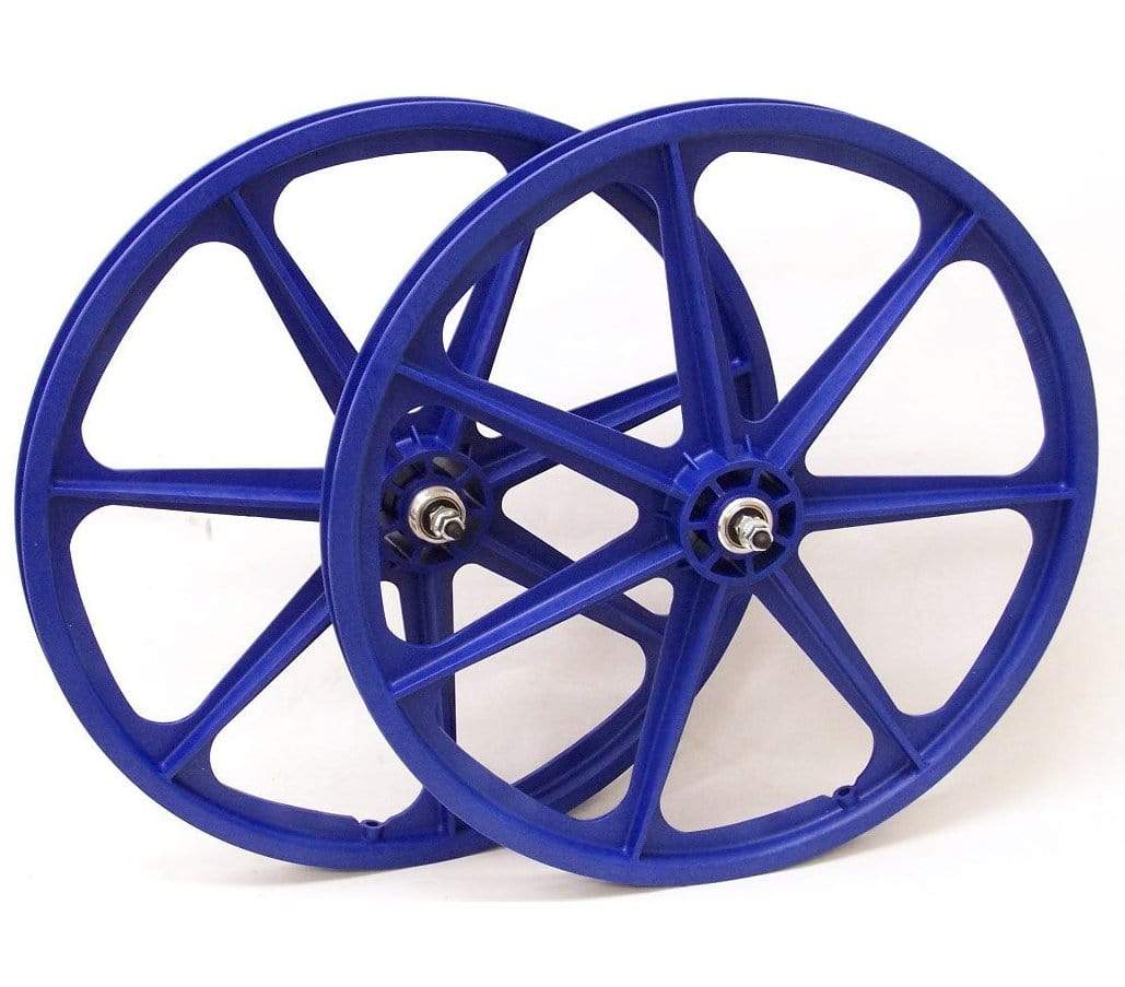 Skyway Old School BMX Blue Skyway Tuff Wheels 24 Inch Pair