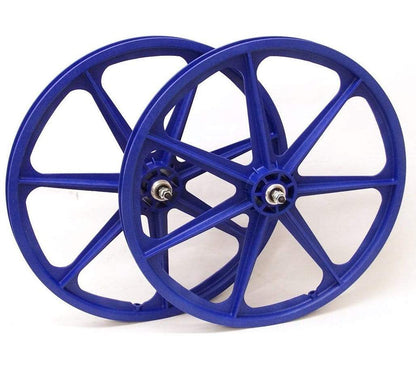 Skyway Old School BMX Blue Skyway Tuff Wheels 24 Inch Pair