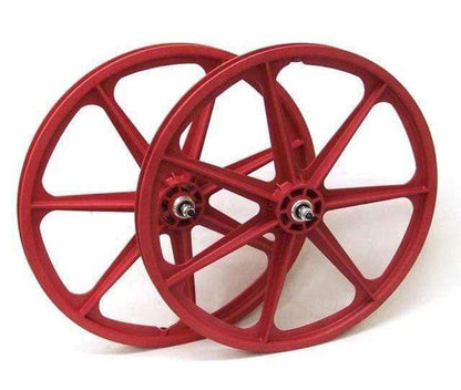 Skyway Old School BMX Red Skyway Tuff Wheels 24 Inch Pair