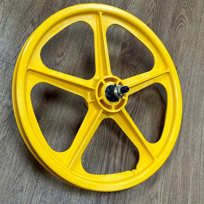 Skyway BMX Parts Yellow Skyway Tuff Wheels Mag 9T Cassette Pair Front and Rear