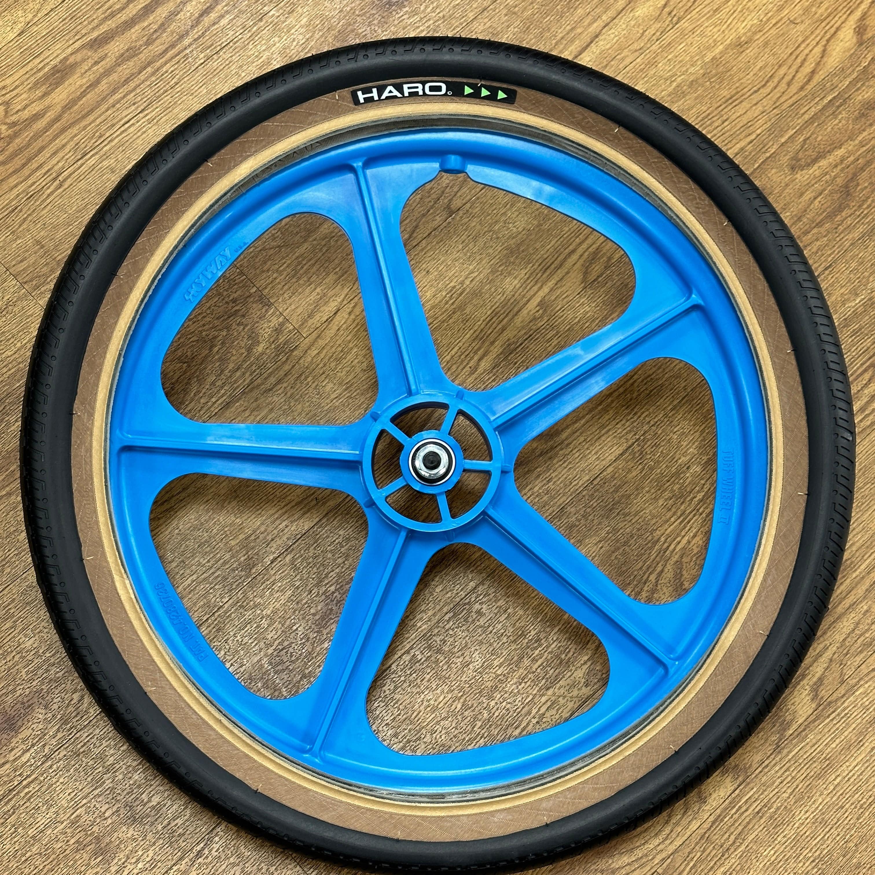 Skyway Tuff Wheels with fitted Haro HPF Tyres Pair Alans BMX