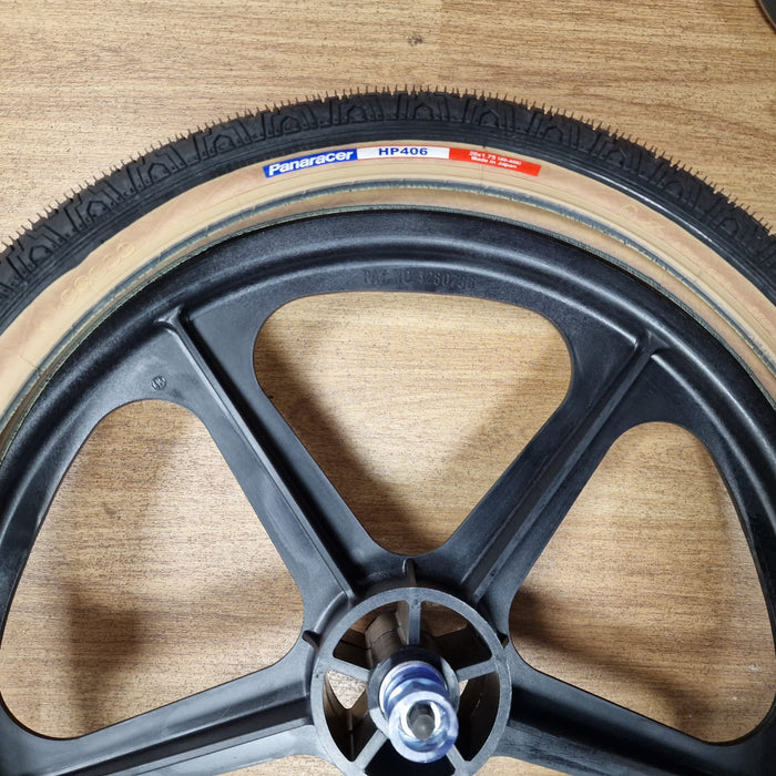 Skyway Old School BMX Skyway Tuff Wheels with fitted Panaracer HP406 Tyres and Freewheel Pair