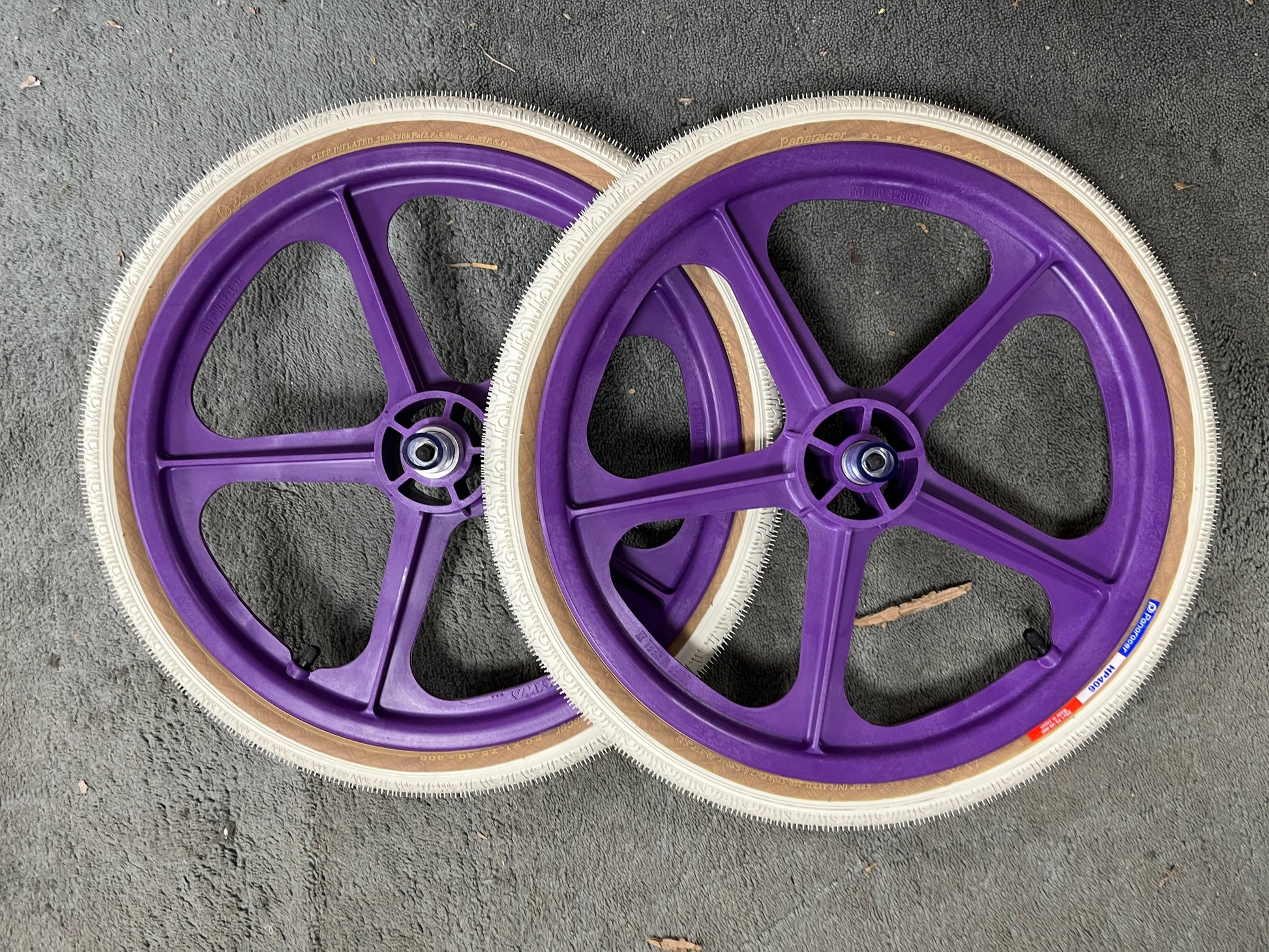 Skyway Old School BMX Skyway Tuff Wheels with fitted Panaracer HP406 Tyres and Freewheel Pair