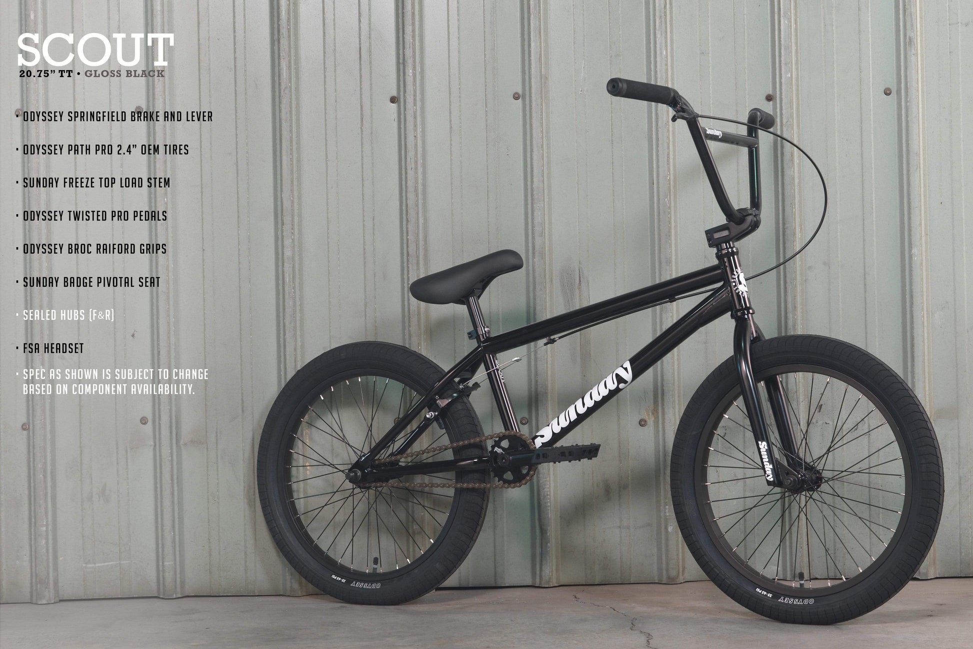 Sunday BMX Bikes Sunday 2022 Scout 20.75 TT Bike Gloss Black