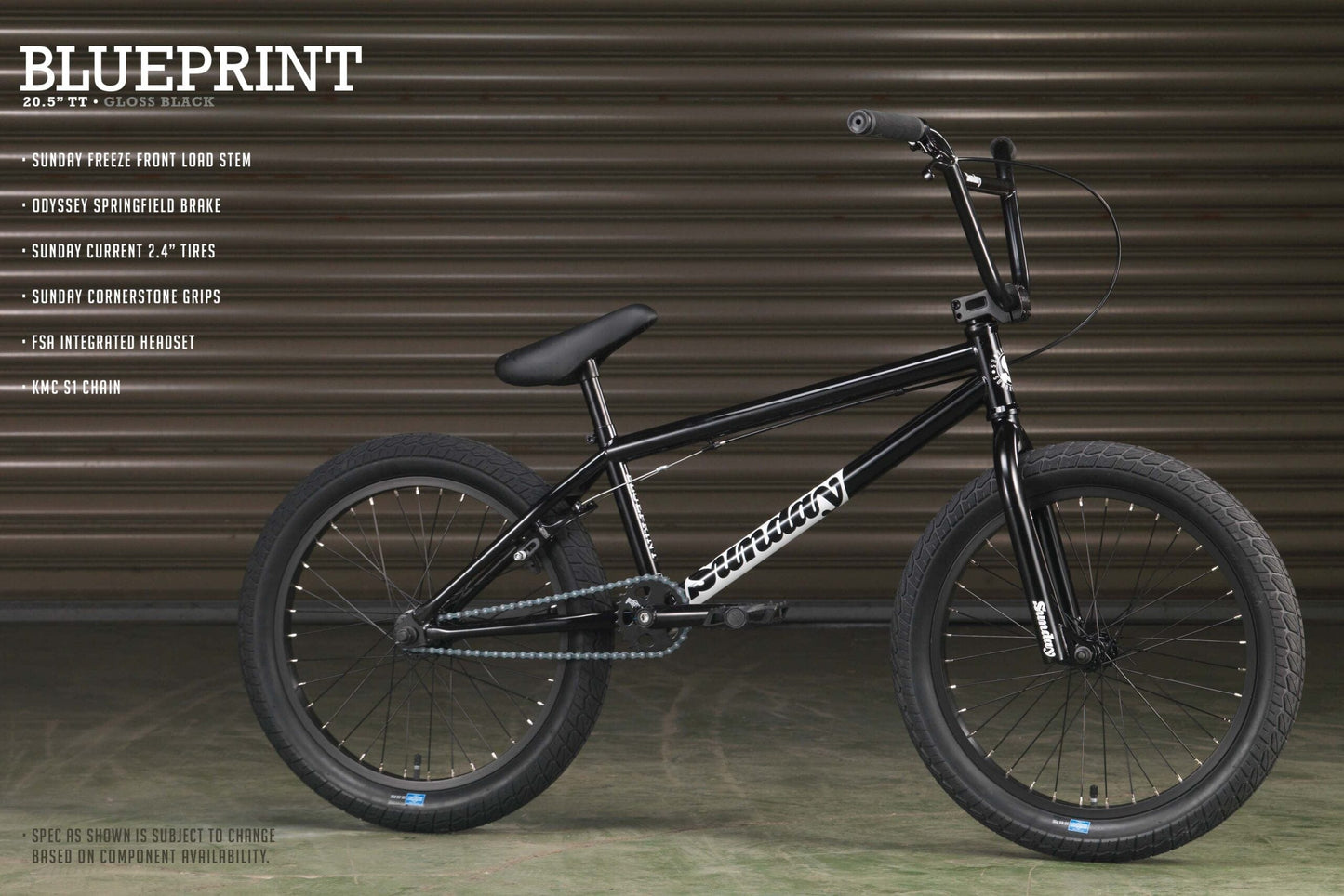 Sunday Bikes BMX Bike Gloss Black / 20.5 Sunday Bikes 2023 Blueprint 20.5TT BMX Bike Gloss Black