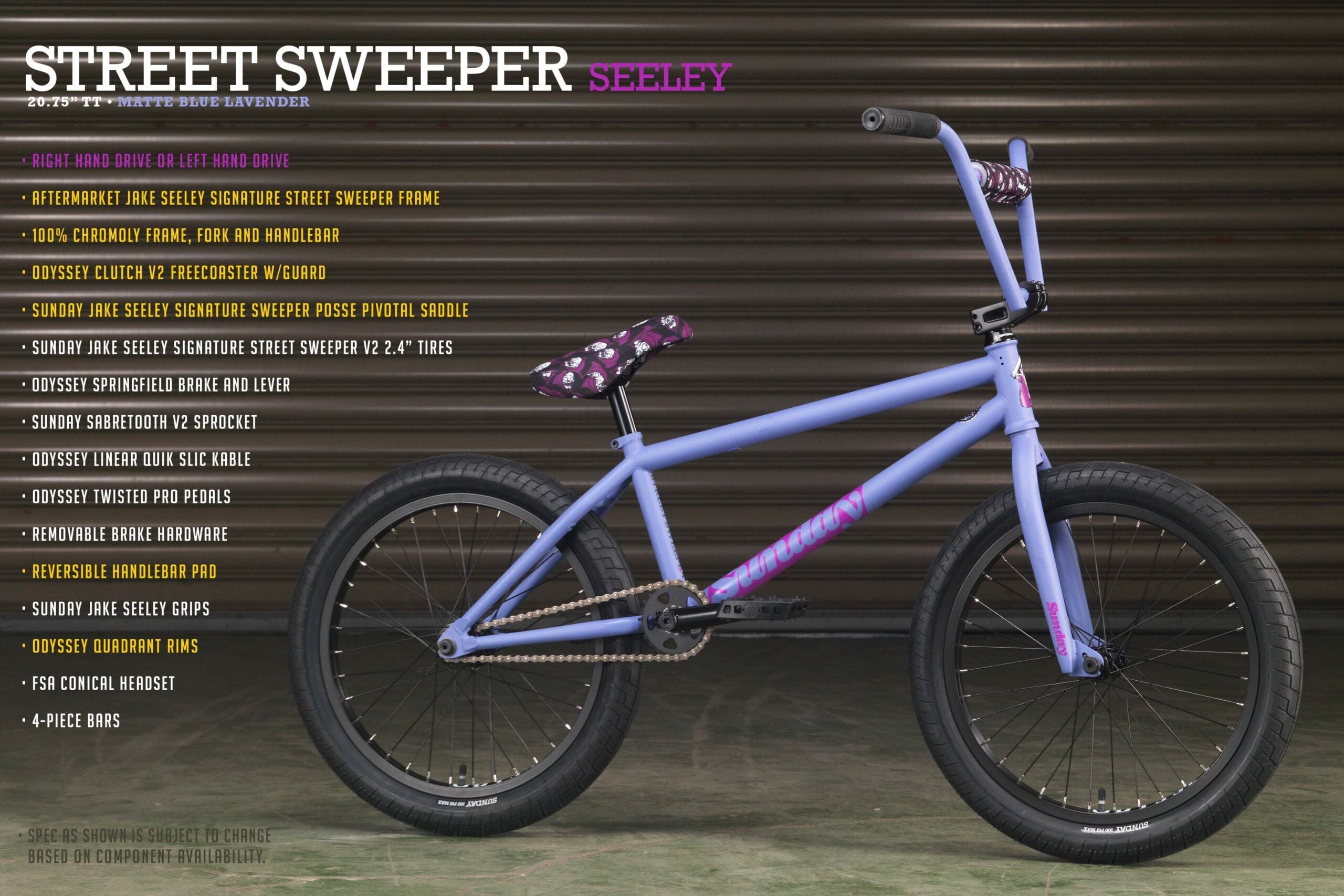 Sunday Street Sweeper Bike Seeley Matte Blue Lavender | Alans BMX