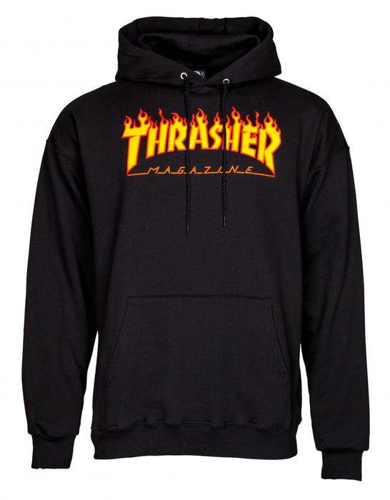 Thrasher Clothing & Shoes Thrasher Flame Logo Hoody Black