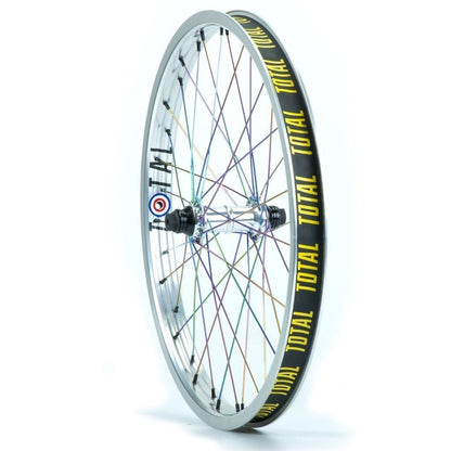 Total BMX BMX Parts Total BMX Techfire Front Wheel Silver With Rainbow Spokes