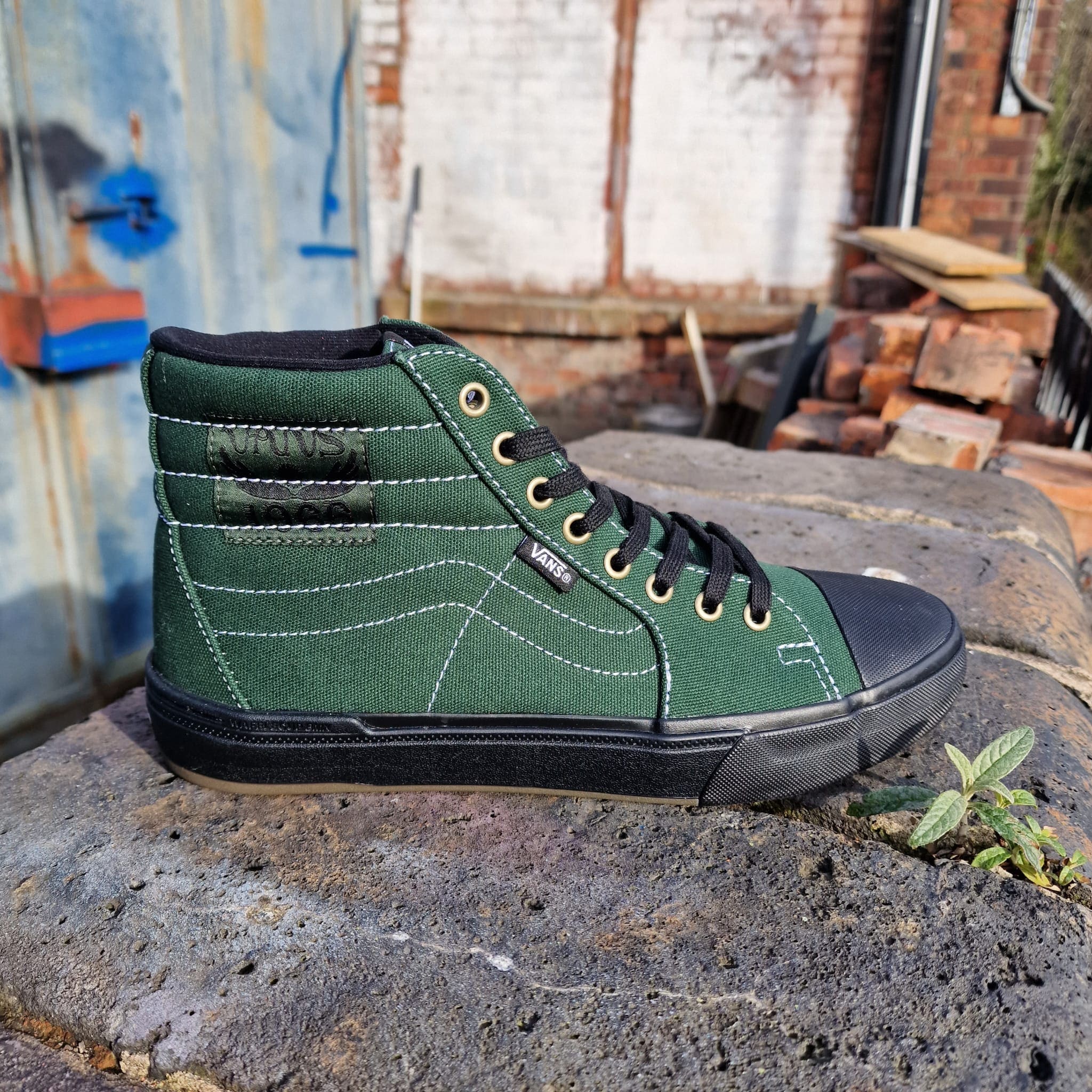 Green and black vans best sale