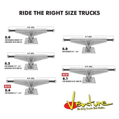 Venture Skateboards Venture Team Edition Skateboard Trucks Polished Pair