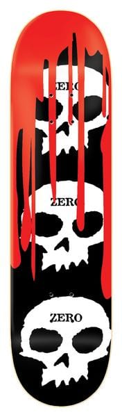 Zero Skateboards Zero 3 Skulls with Blood Black Skateboard Deck